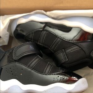 Jordan Kids Black and White Velcro Sneakers